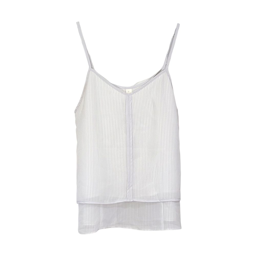 Eloise Gray & White Stripe Layered Lightweight Tank Top Women's Size Small